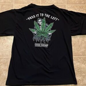 Dikotomy boxy fit Savage Budshop 420 short sleeve T shirt Y2K